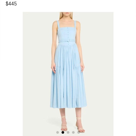 CINQ A SEPT - Amber Belted Poplin Midi Pinafore Dress - Picture 2 of 2